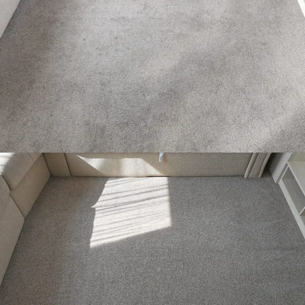 Lounge carpet before after