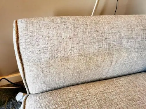 Sofa arm clean in progress