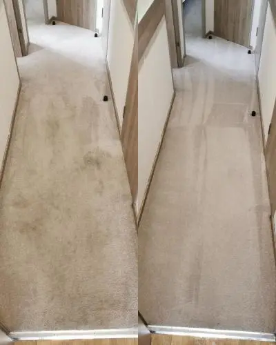 Hallway before and after