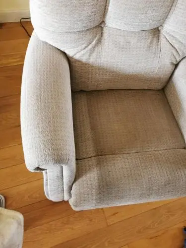 Armchair clean in progress