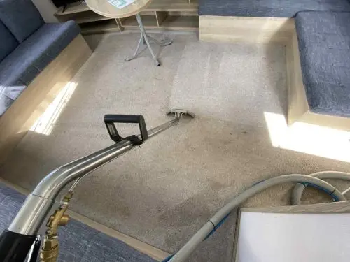 Caravan lounge carpet clean