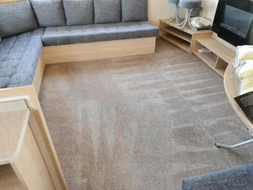 Static caravan lounge carpet clean